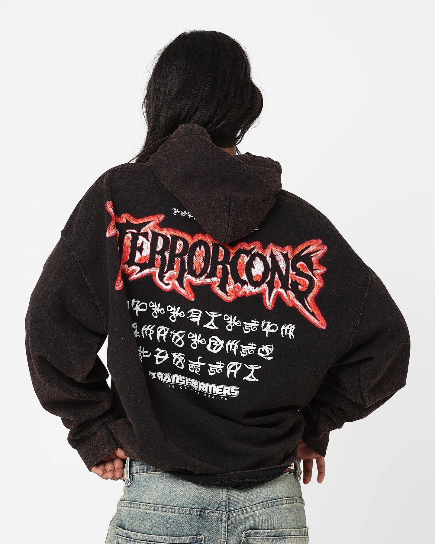 shearling Upgrade Goat Crew X Transformers Terrorcons Vintage Hoodie Black Wash