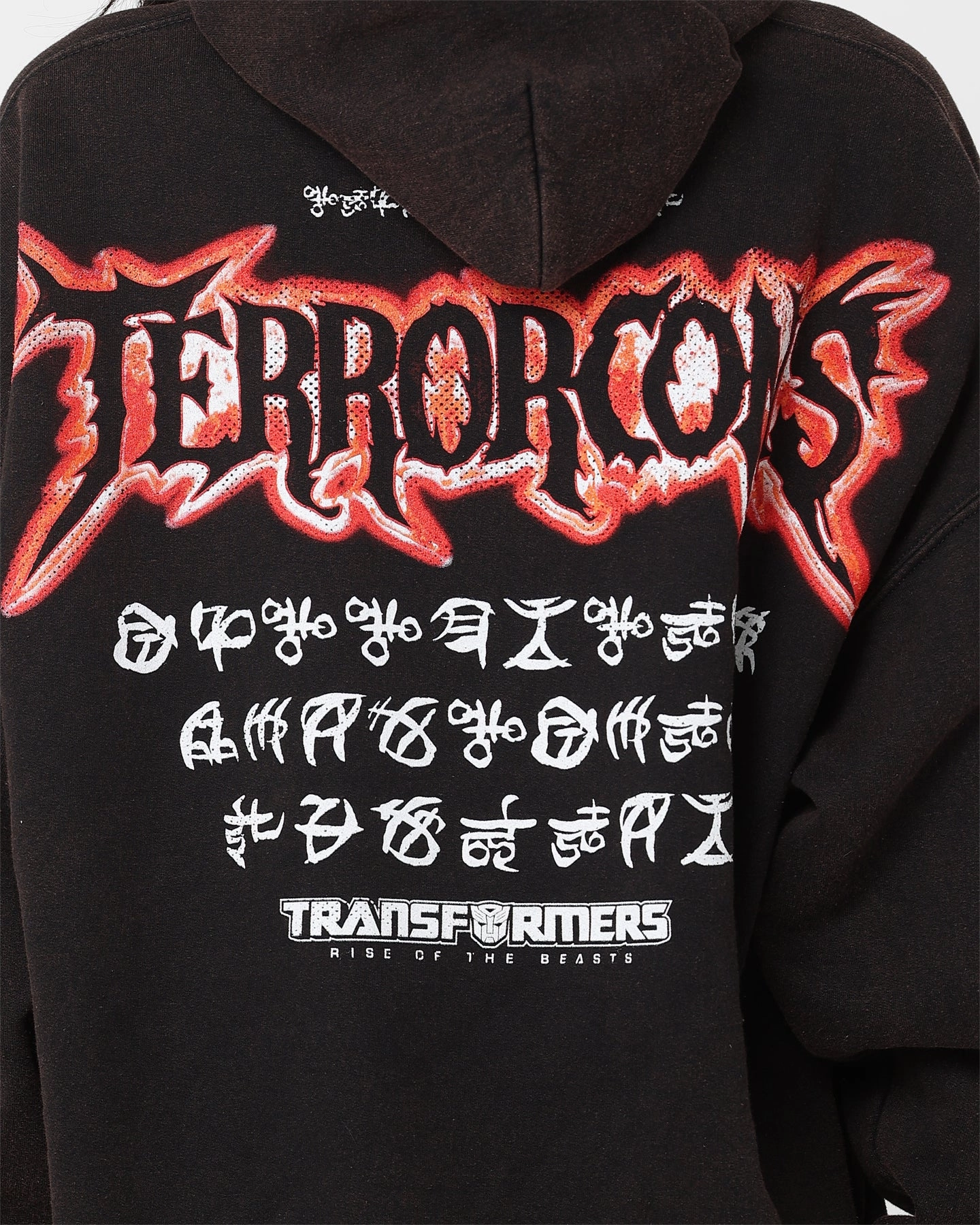 Goat Crew X Transformers Terrorcons Vintage Hoodie Black Wash Classic Jacket Fit