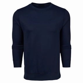 Hooded Attachment AdjustableDrawcordHem Greyson Siasconset Crewneck Golf Sweater Maltese Blue - FA25 Men