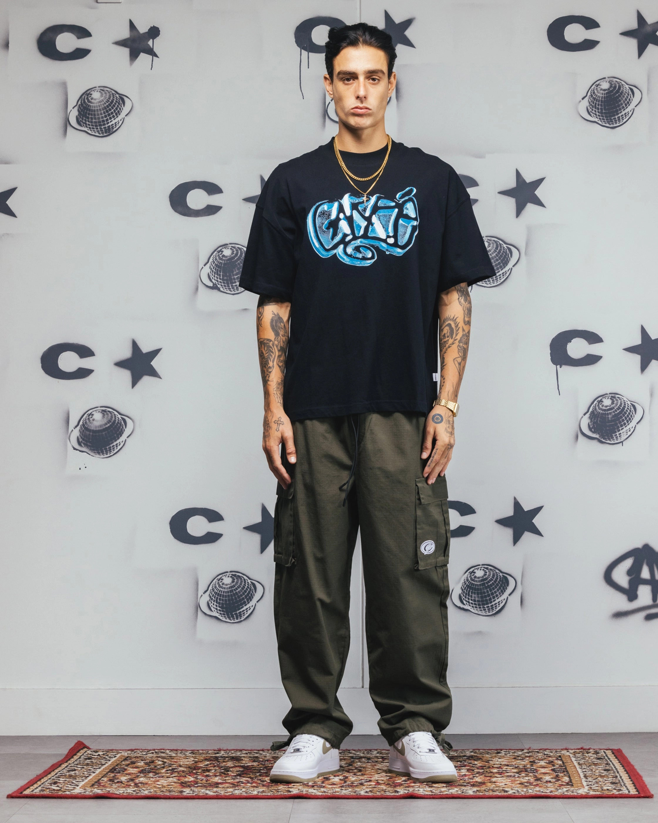 Essential Fit Carre Frosted T-Shirt Black