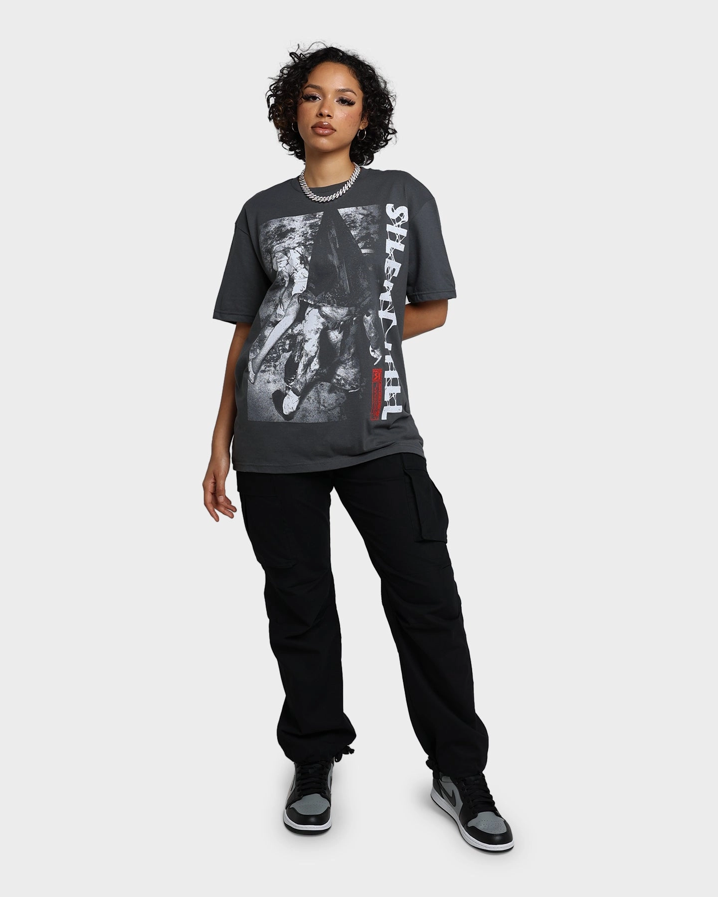 Rats Get Fat X Silent Hill  Silent Hill T-Shirt Charcoal Comfortable Fit Wear crew neck