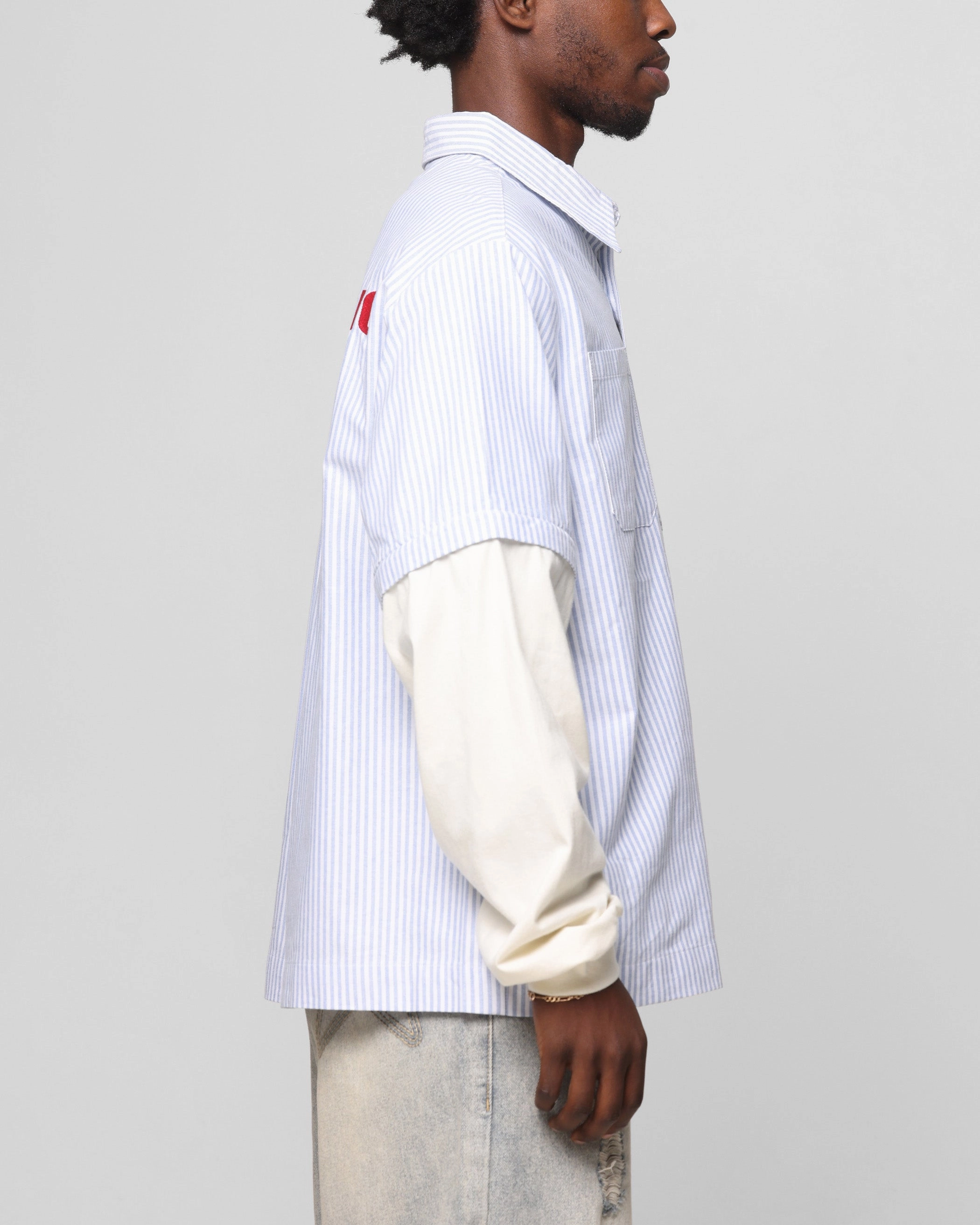 Loiter Art Studio Work Shirt Blue Stripe Warm Layers
