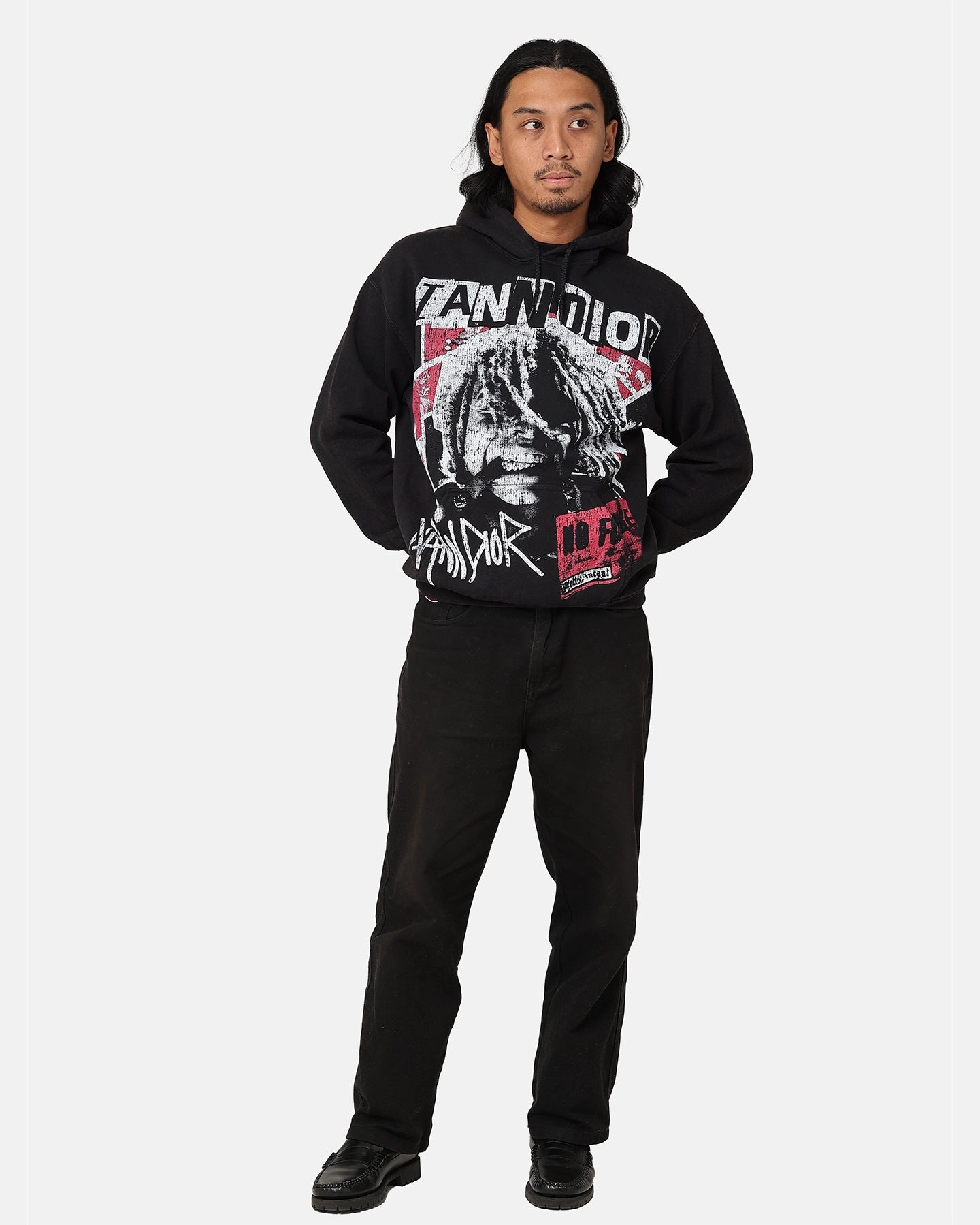 Iann Dior Iann Dior Vintage Hoodie Black Wash Quick Layering Daily Utility