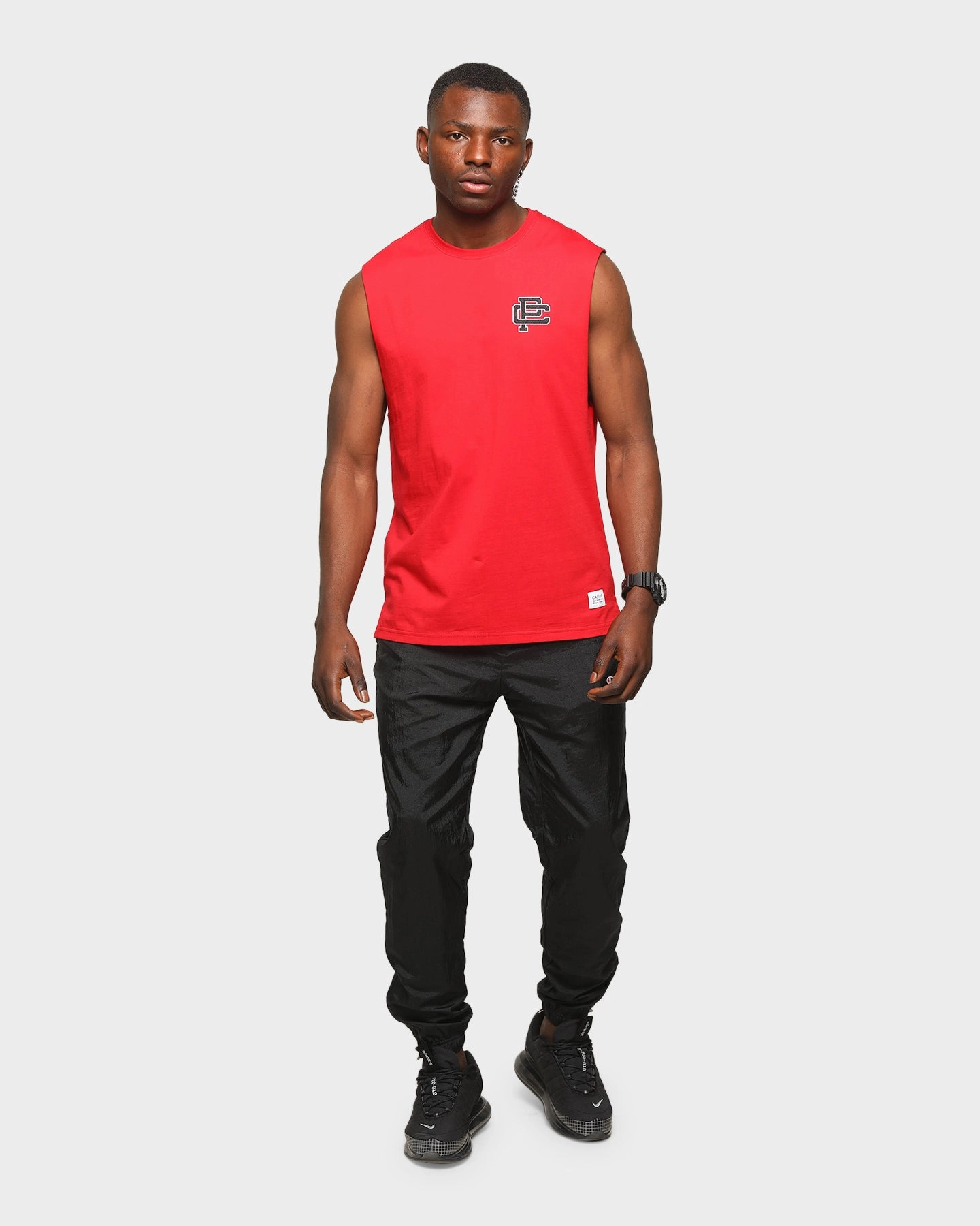 VintageWashEffect Carre Men's Mono Muscle T-Shirt Red