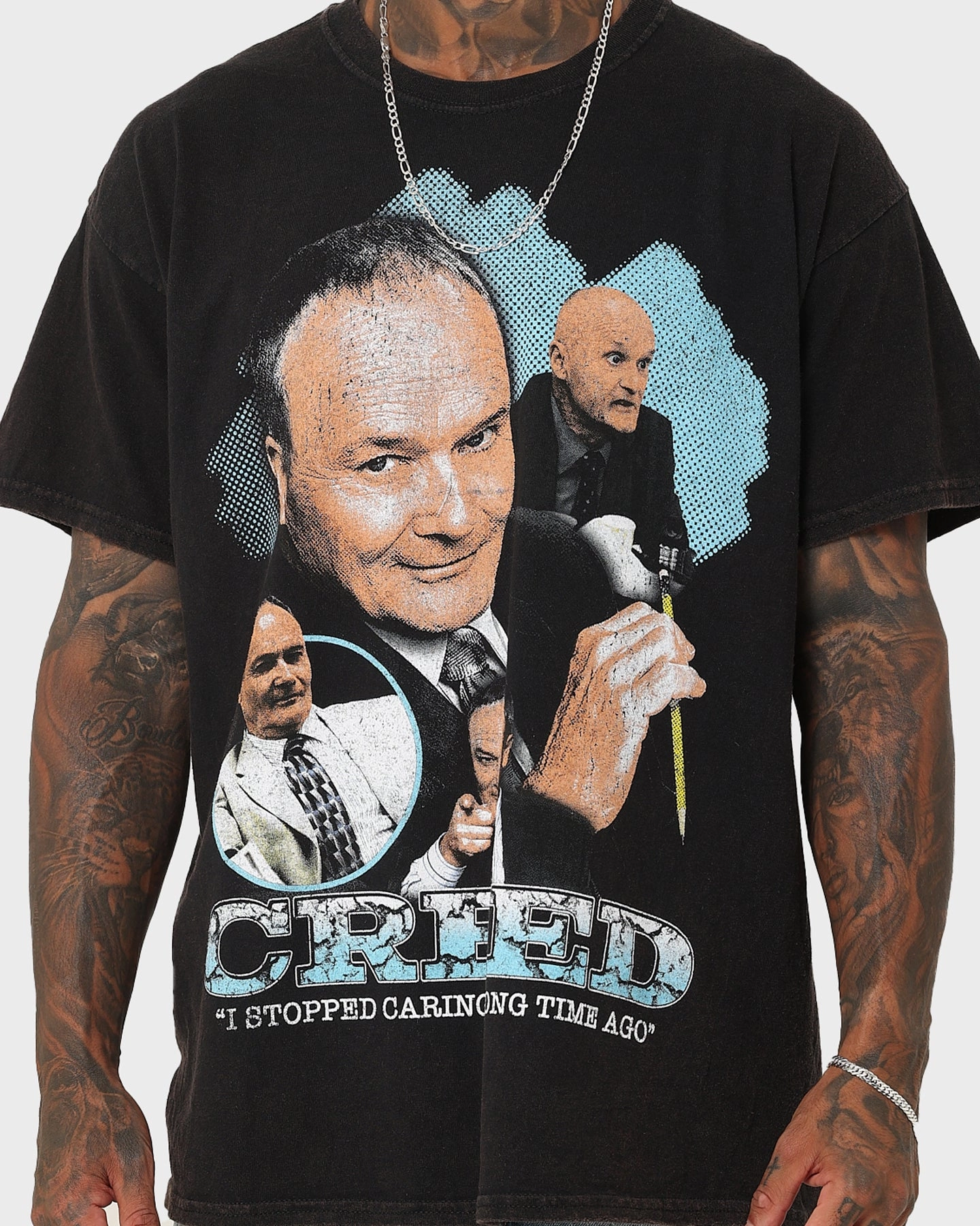 Chill Fit Stretchable American Thrift X The Office Creed Bratton Vintage T-Shirt Black Wash