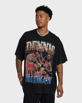 Light Comfort Rodman Brand Cartoon Vintage T-Shirt Washed Black