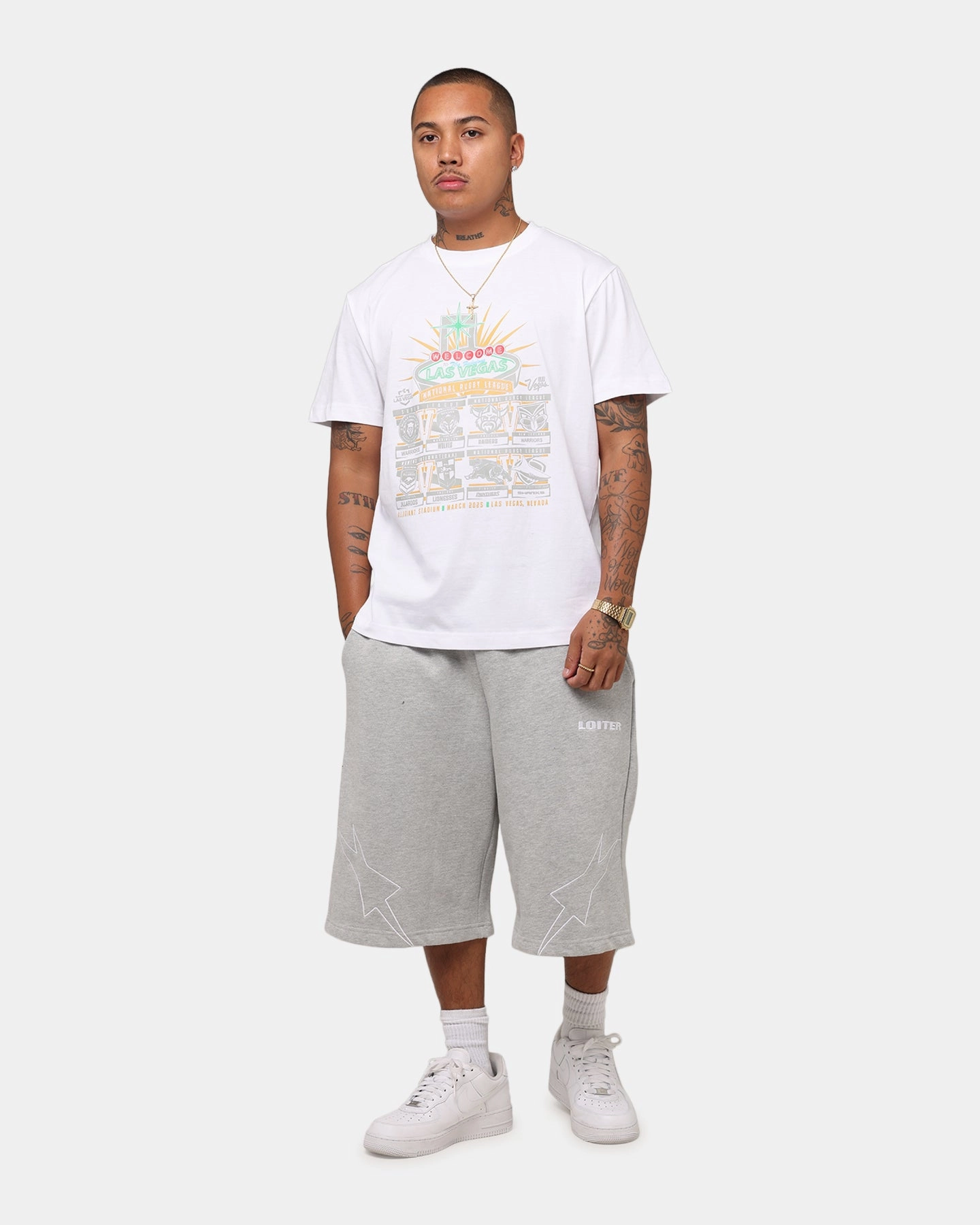 Tidwell NRL 2025 Las Vegas Round Sign T-Shirt White Light Trend Effortless Style