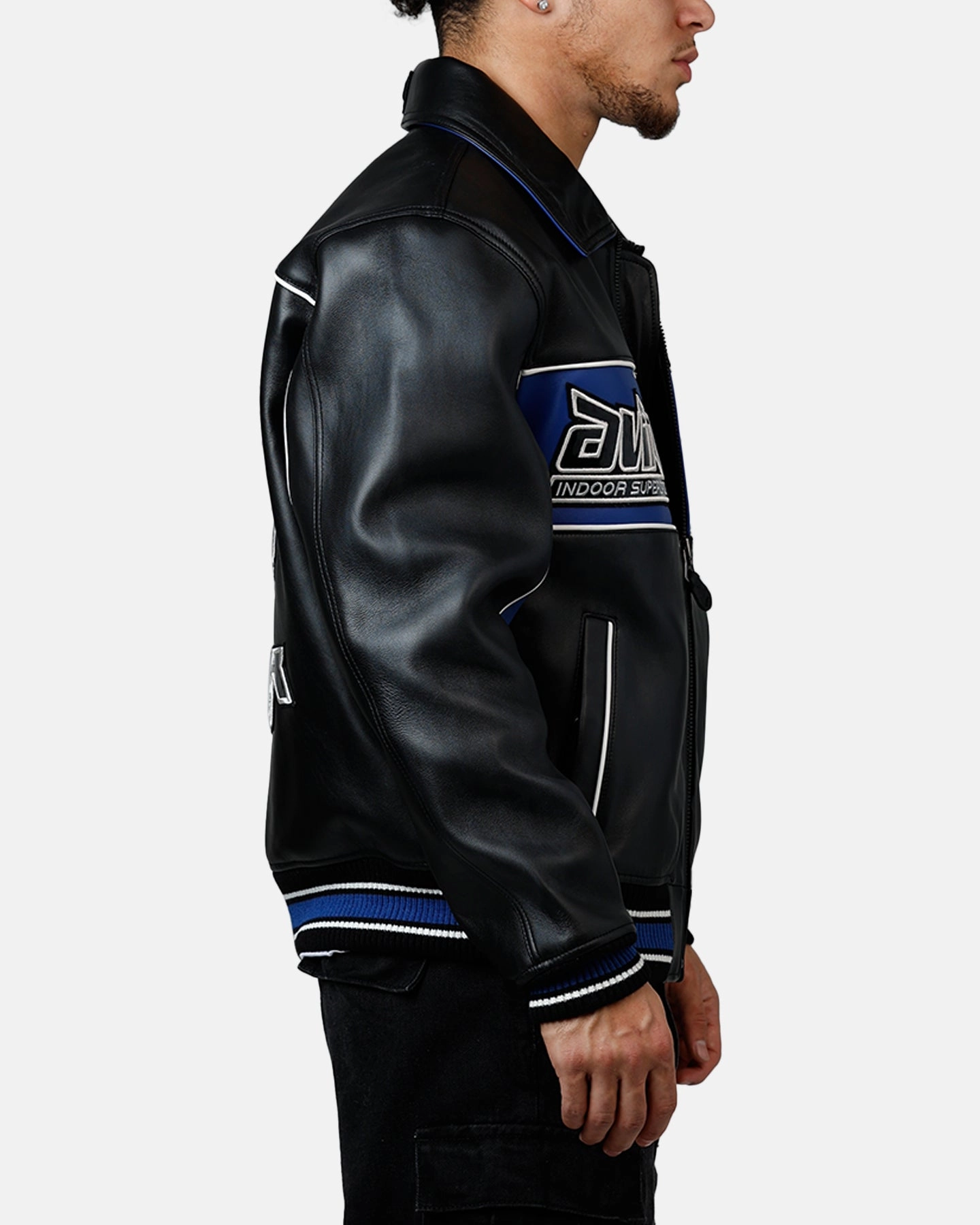 Casual Use InsulatedLayer Avirex Spider Racing Jacket Black/Blue