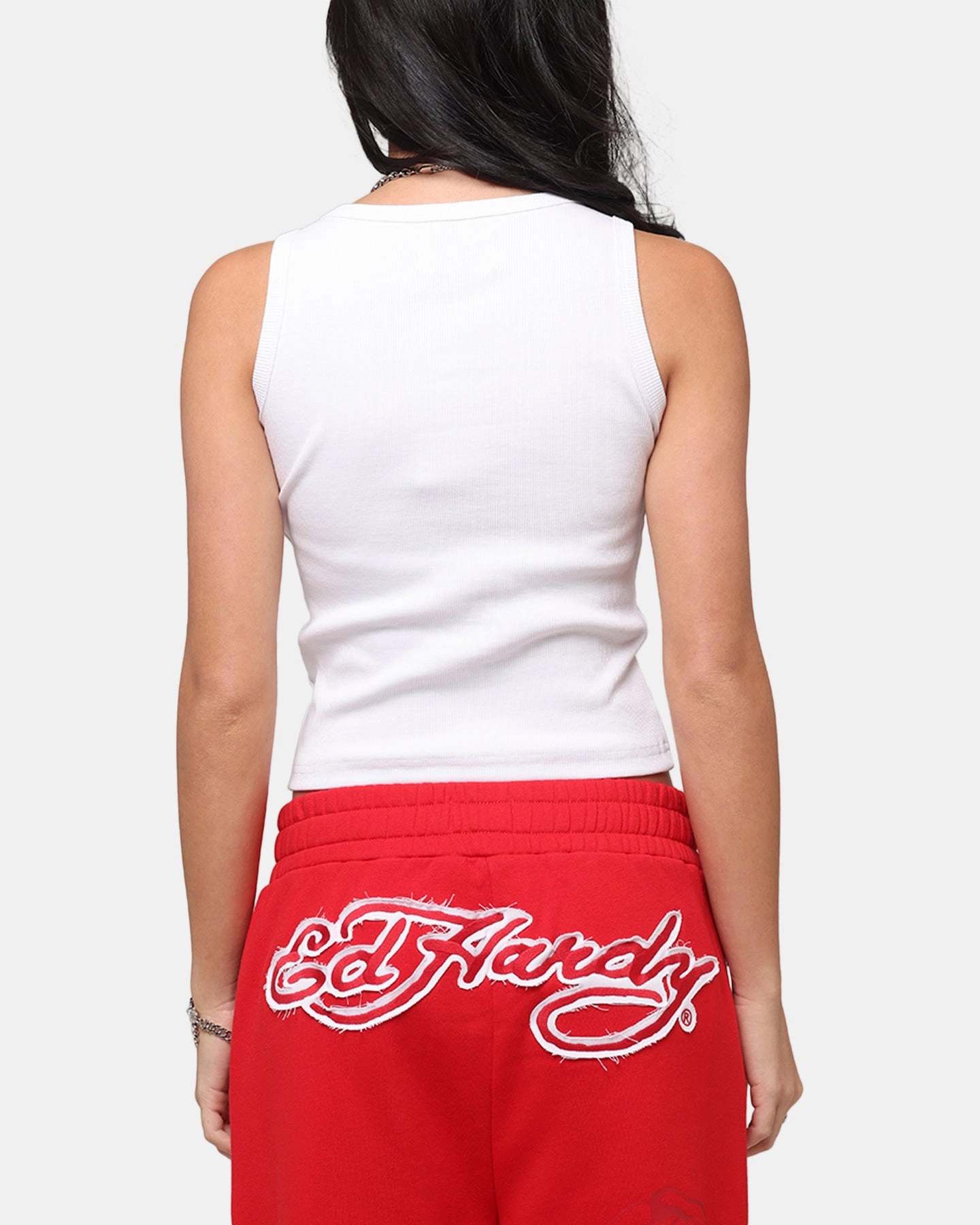 law enforcement seaborne Ed Hardy Women's Rose Tank Top White