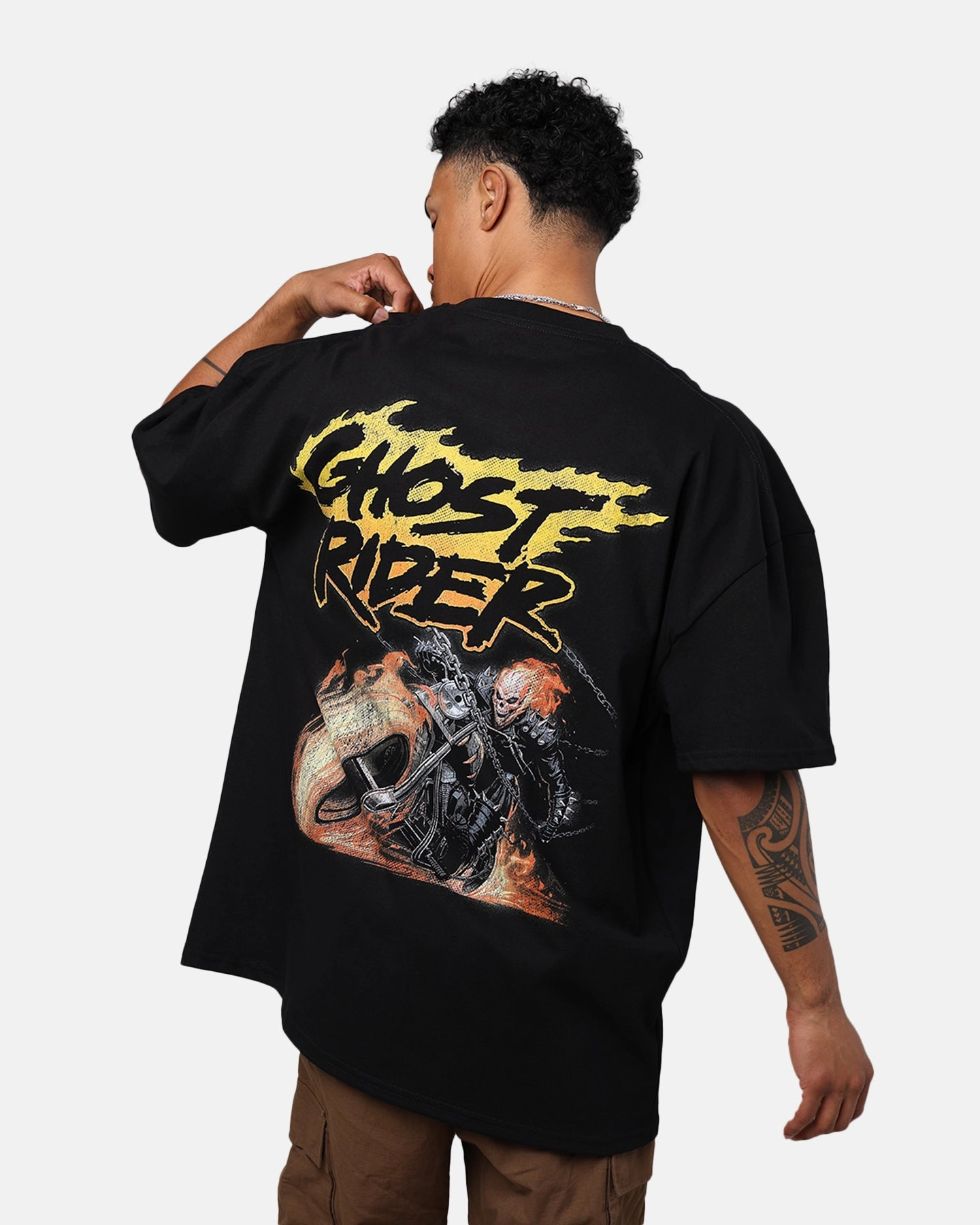 Marvel Ghost Rider Heavyweight T-Shirt Black Anti-pilling Chic Comfort