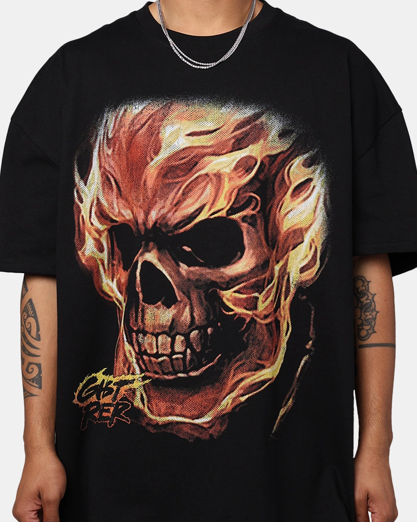 Stylish Fit Marvel Ghost Rider Heavyweight T-Shirt Black