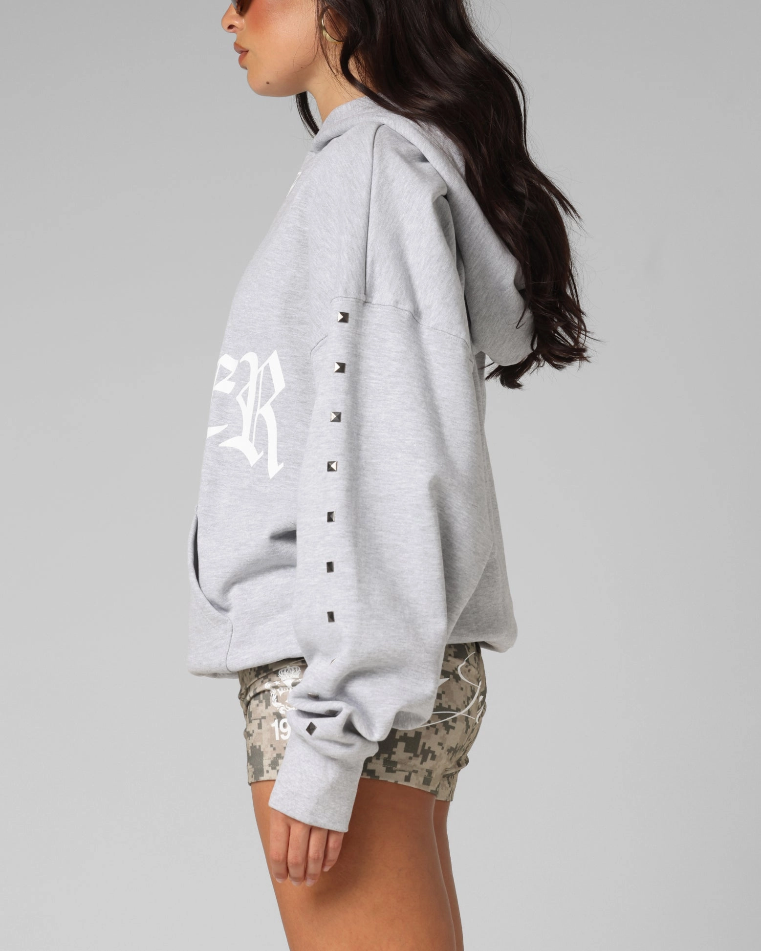 Loiter Bike Hoodie Grey Articulated Sleeves