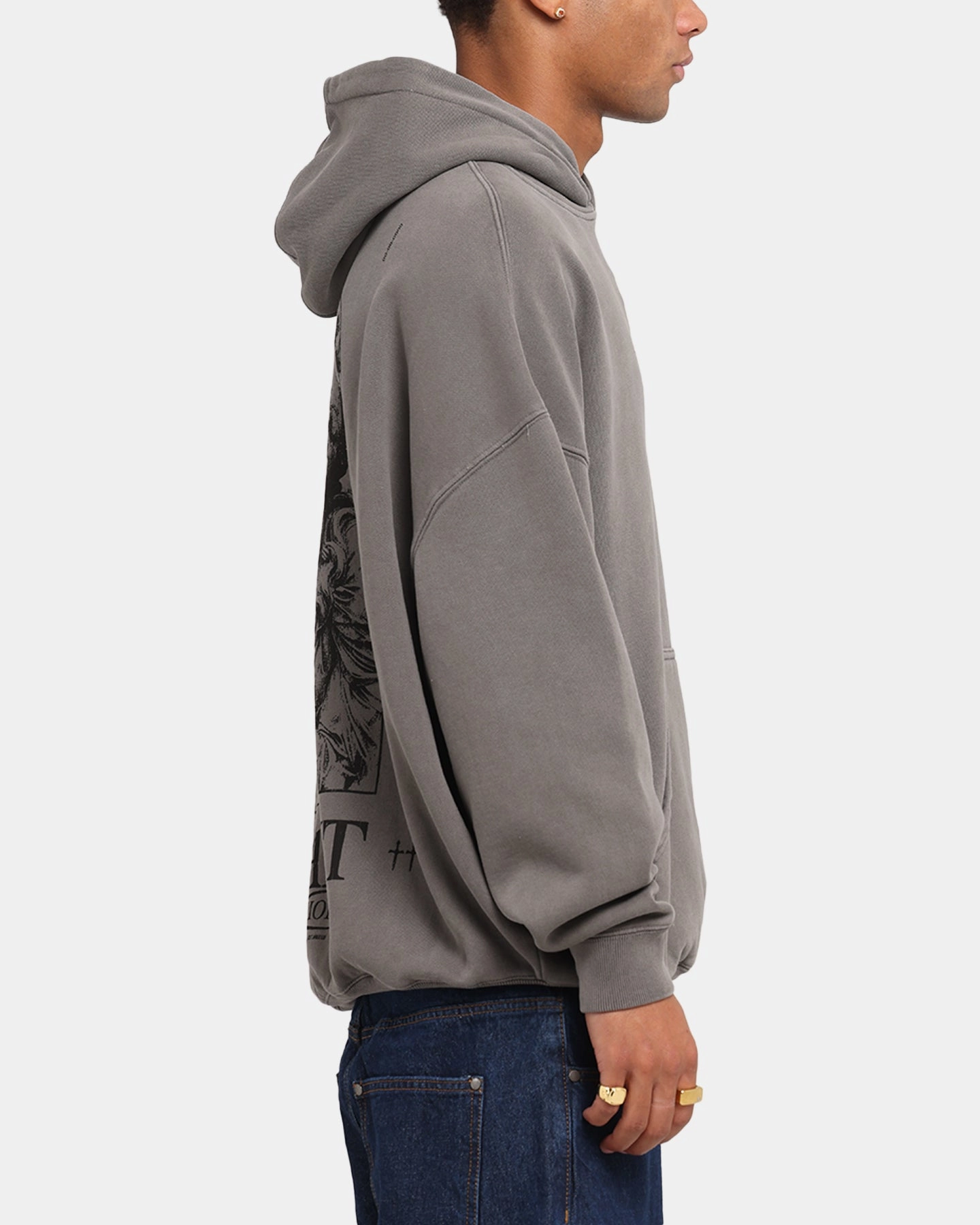 thermal Saint Morta Lost Souls Boxy Hoodie Washed Charcoal