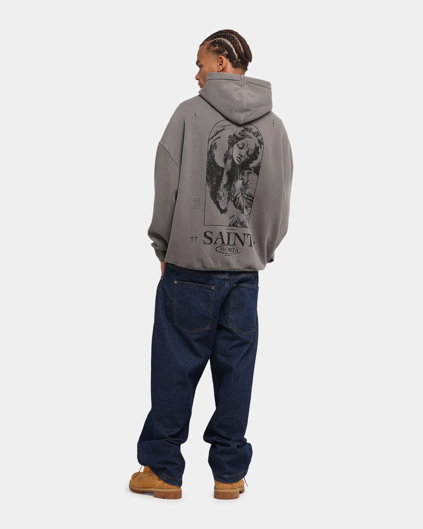 Flexible Mobility Team-sports Saint Morta Lost Souls Boxy Hoodie Washed Charcoal