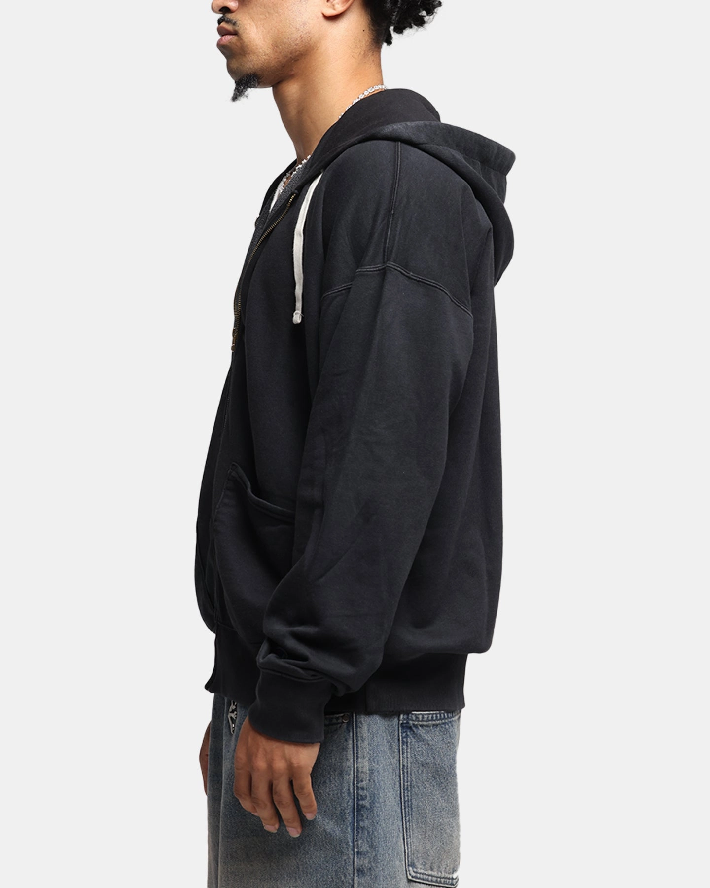 Reinforced Seam Durability Champion Time Capsule Full Zip-Through Hoodie Black