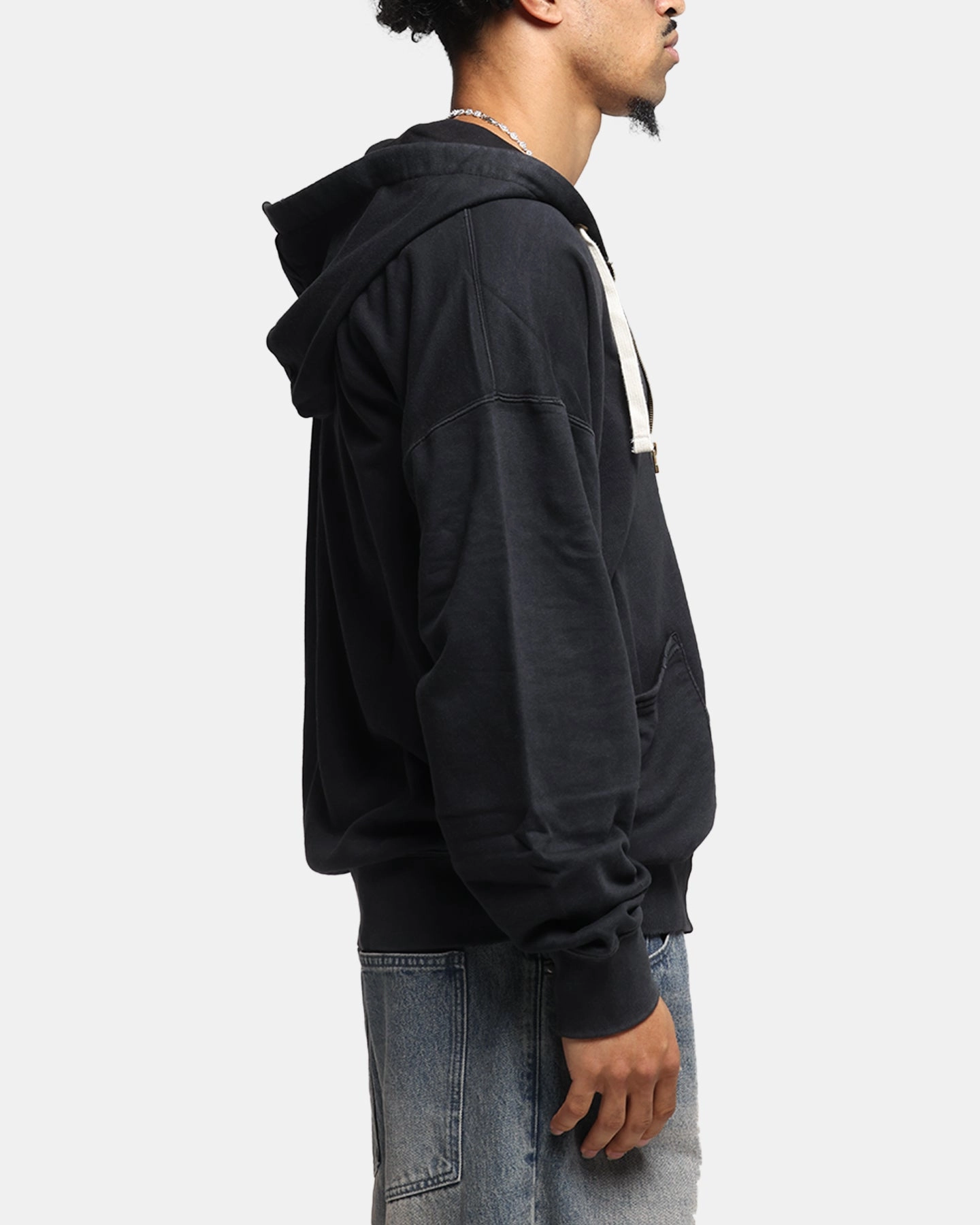 Champion Time Capsule Full Zip-Through Hoodie Black Lightweight Insulation Technology Non Irritating Lining