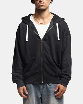 Champion Time Capsule Full Zip-Through Hoodie Black AdjustableHem