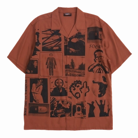Fashionable Piece Pleasures Choices Camp Collar Button Down 'Orange'