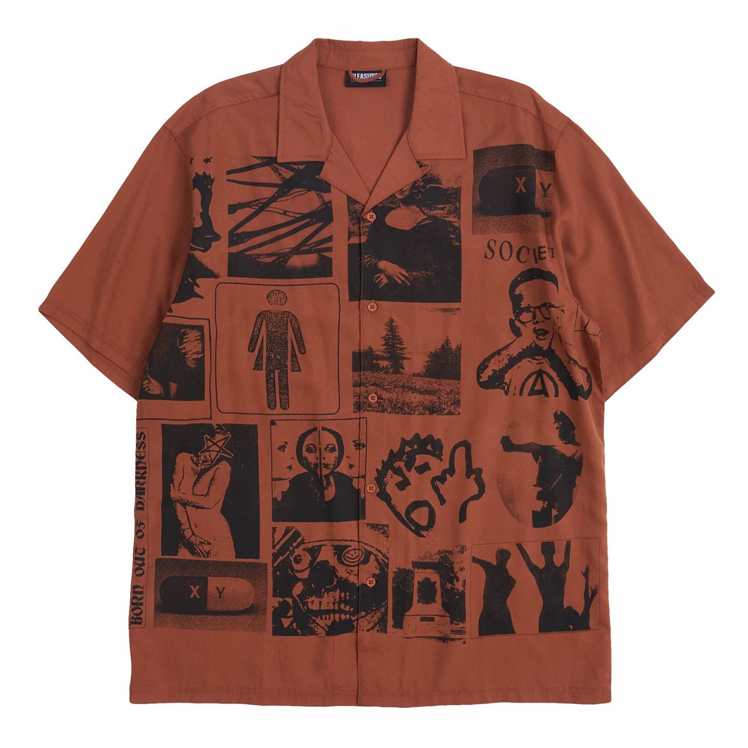 Pleasures Choices Camp Collar Button Down 'Orange' High Density Fabric