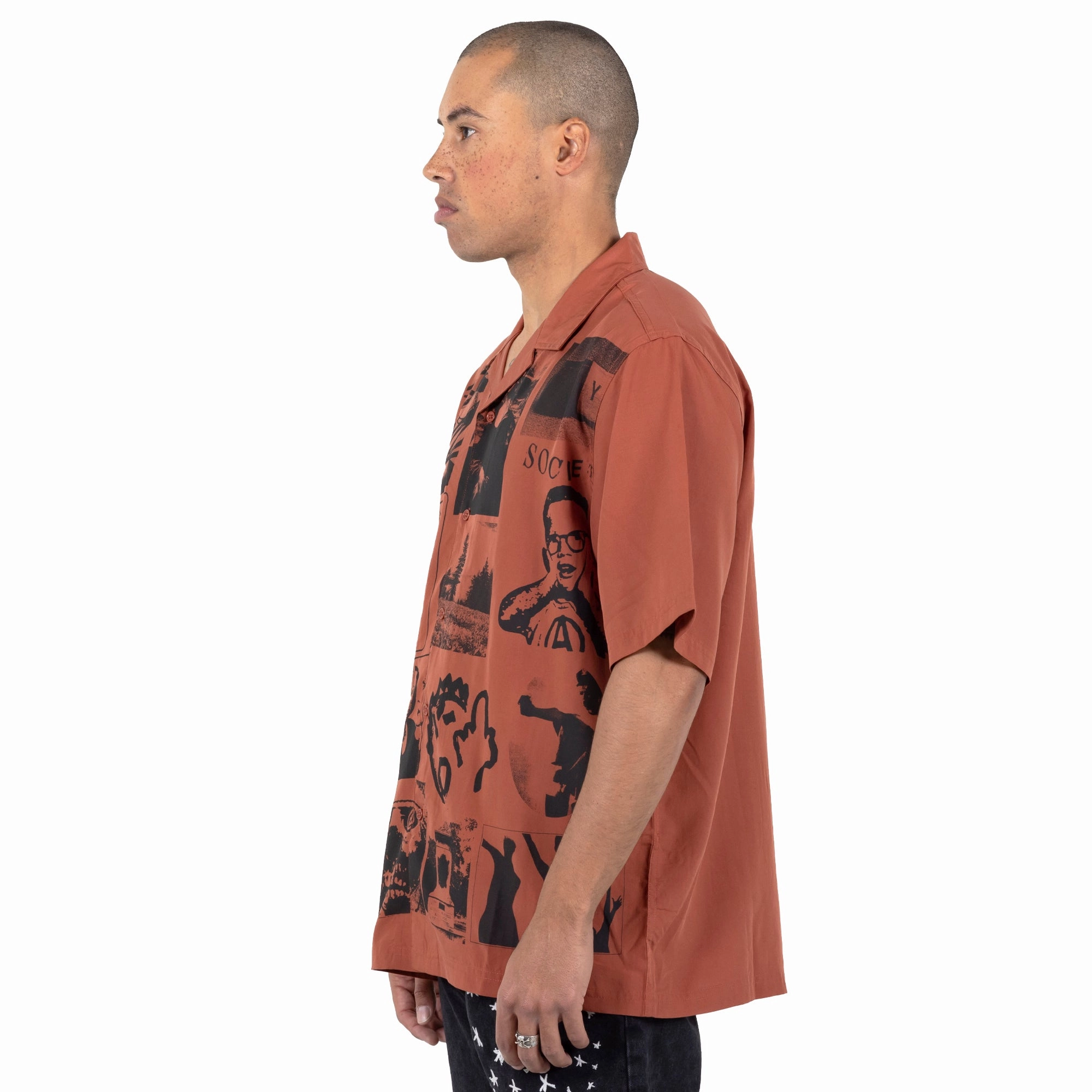 Casual Chic Look Pleasures Choices Camp Collar Button Down 'Orange'