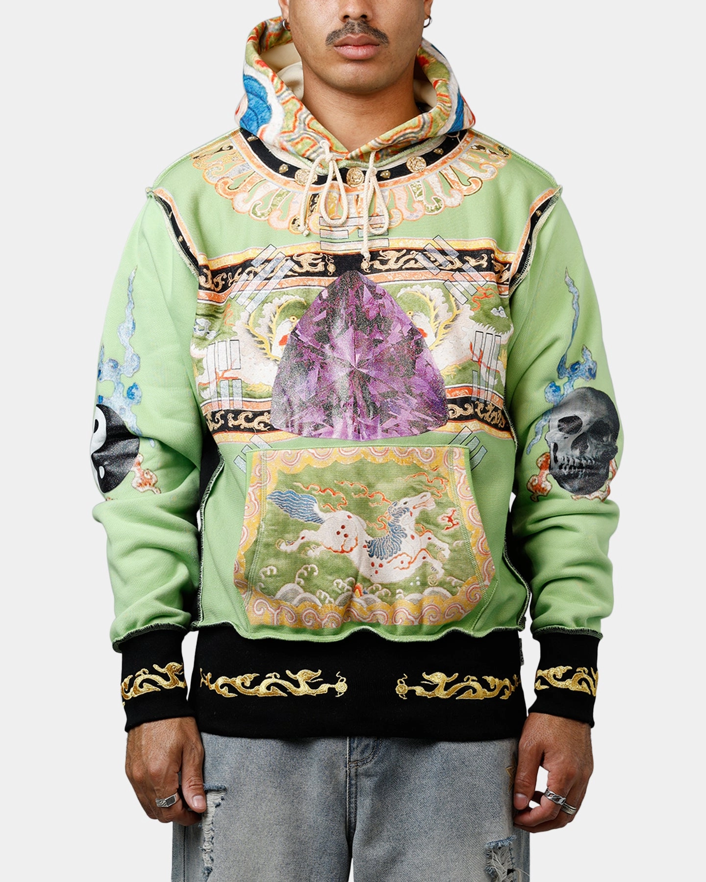 Machine washable ABC Birthstone Hoodie Light Green