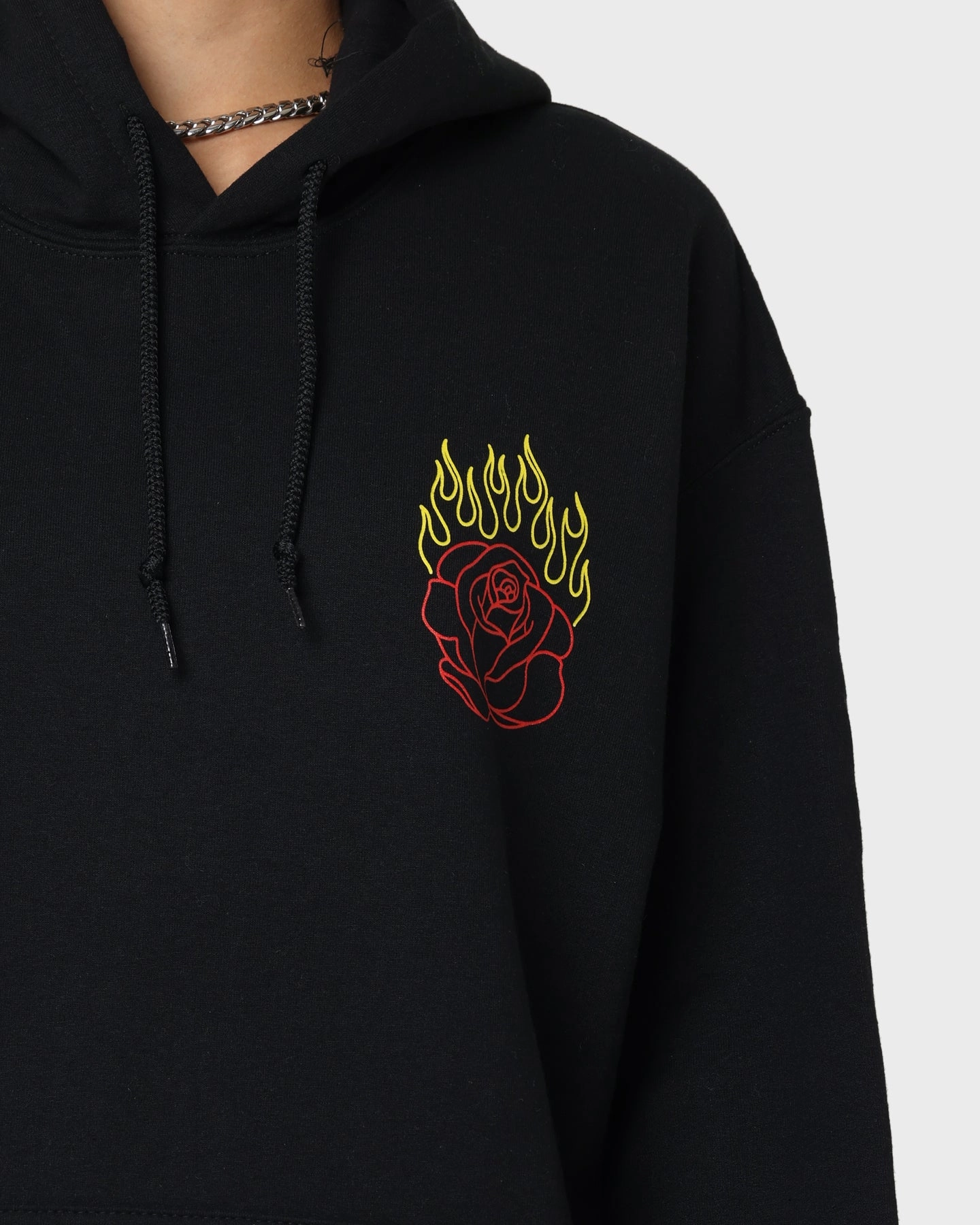 Goat Crew Fire Rose Hoodie Black Practical Comfort
