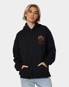 Goat Crew Fire Rose Hoodie Black Party outfit
