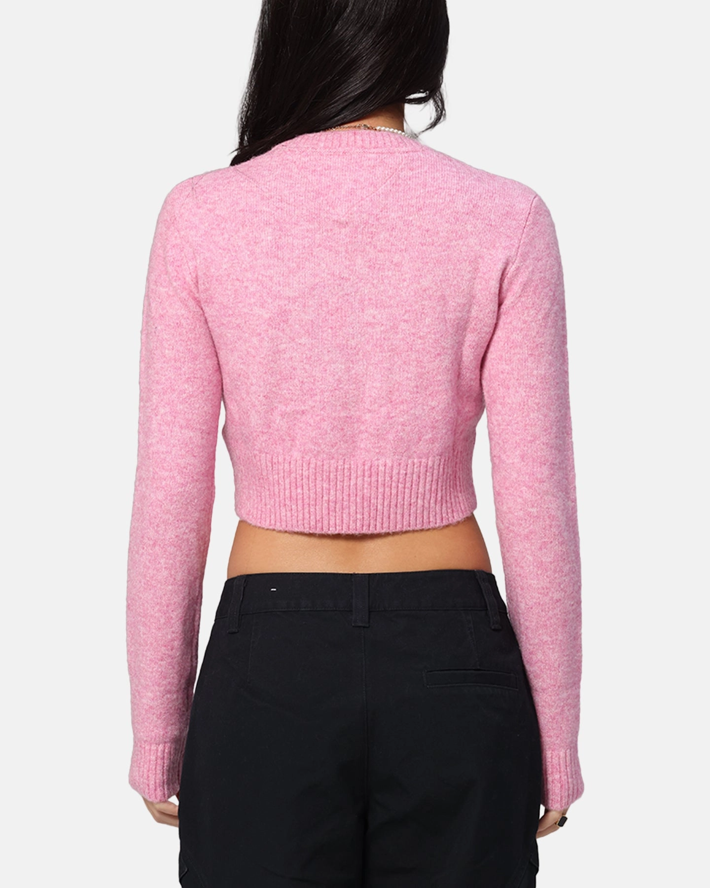 ShrinkResistantFabric Waterproof Fabric Tommy Jeans Women's Crop Script Sweater Pink