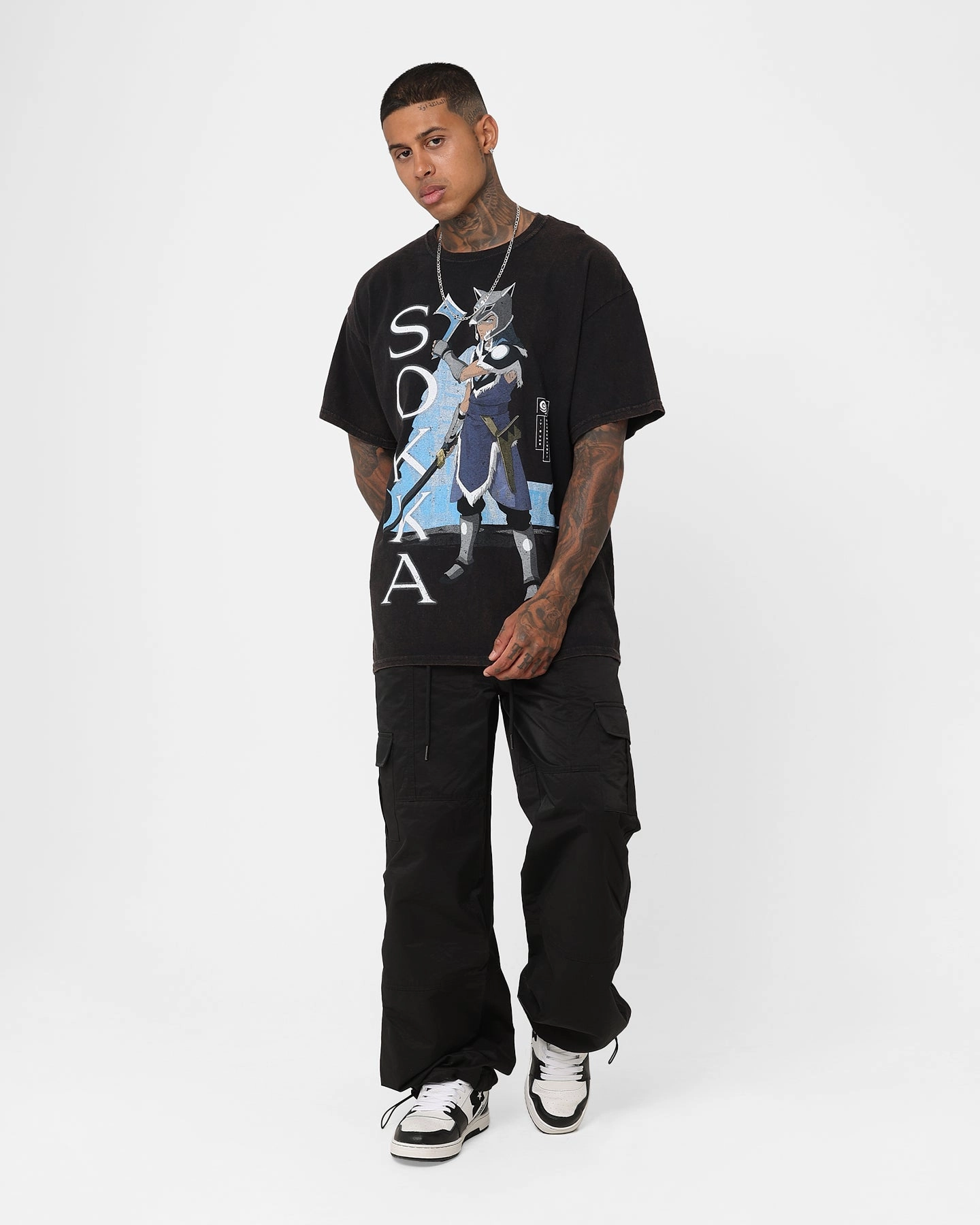 ReinforcedShoulderPanels UPF Rated Fabric Goat Crew X Avatar: The Last Airbender Sokka Vintage T-Shirt Black Wash