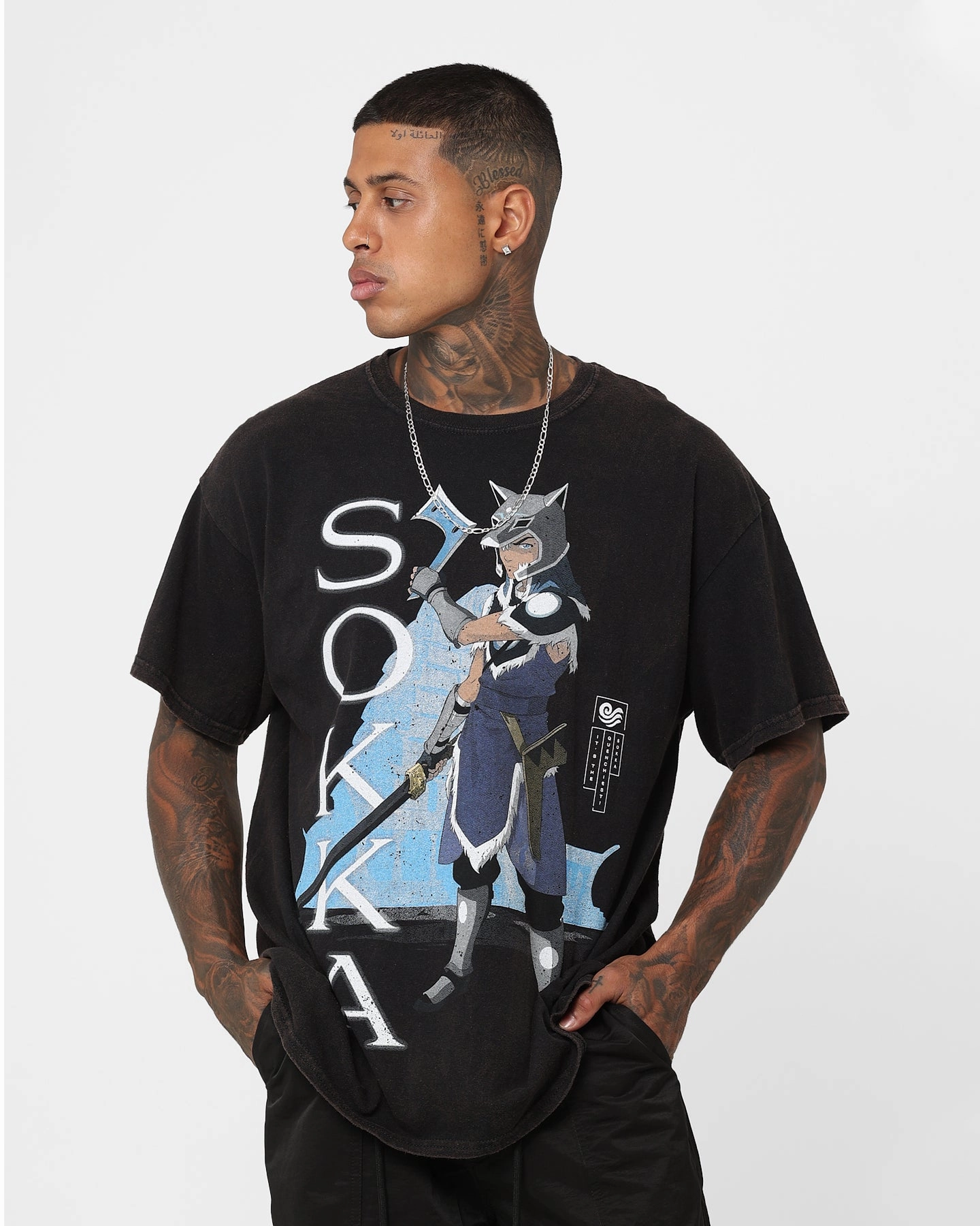 Trendy Top Modern Trend Look Goat Crew X Avatar: The Last Airbender Sokka Vintage T-Shirt Black Wash