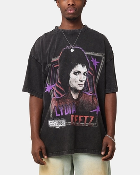On-the-Go Fashion graduation Goat Crew X Beetlejuice Lydia Vintage T-Shirt Black Acidwash