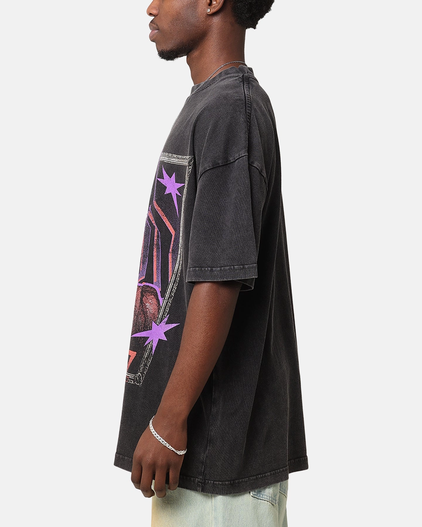 Goat Crew X Beetlejuice Lydia Vintage T-Shirt Black Acidwash Vibrant Colors Relaxed Fit Design