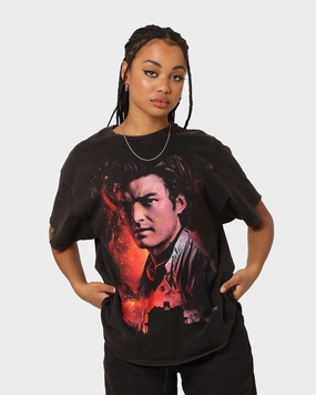 Relaxed Fit Design Fashion-Ready Goat Crew X Stranger Things Steve Vintage T-Shirt Black Wash
