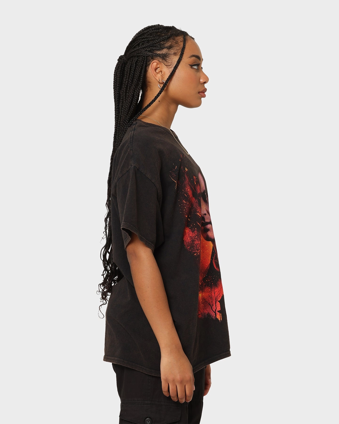 Goat Crew X Stranger Things Steve Vintage T-Shirt Black Wash Printed uniqueness Minimal Outfit