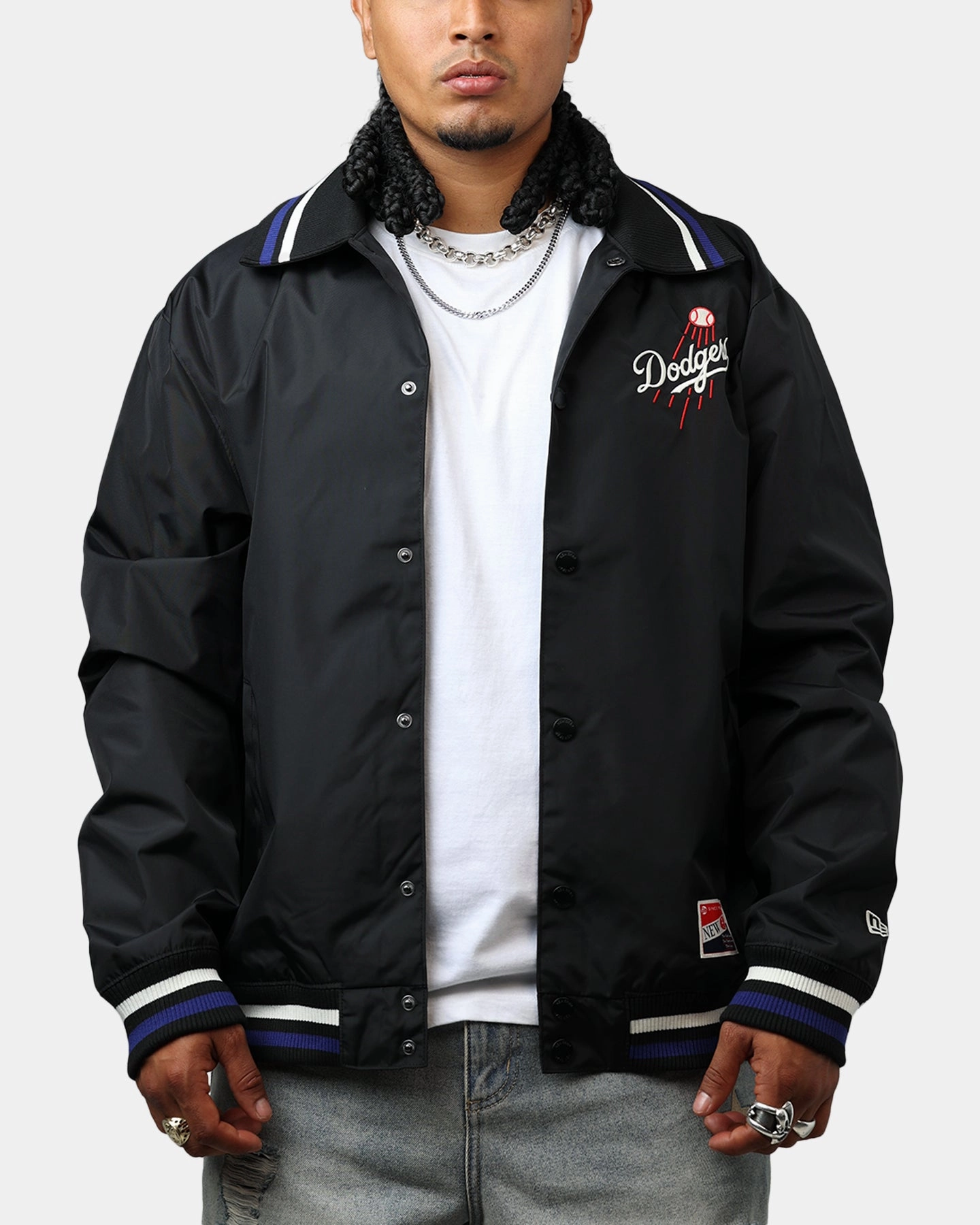 popular in Asia New Era Los Angeles Dodgers Throwback Jacket Black