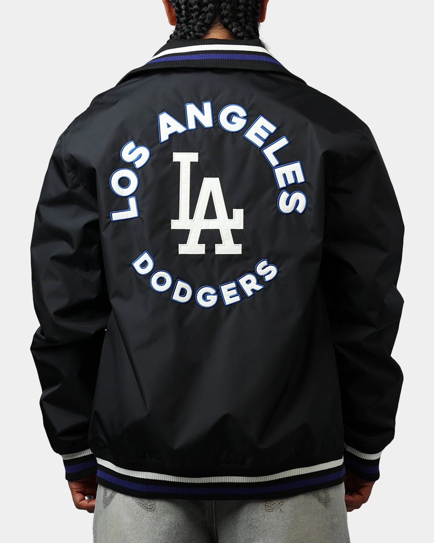 Durable Outer Layer New Era Los Angeles Dodgers Throwback Jacket Black