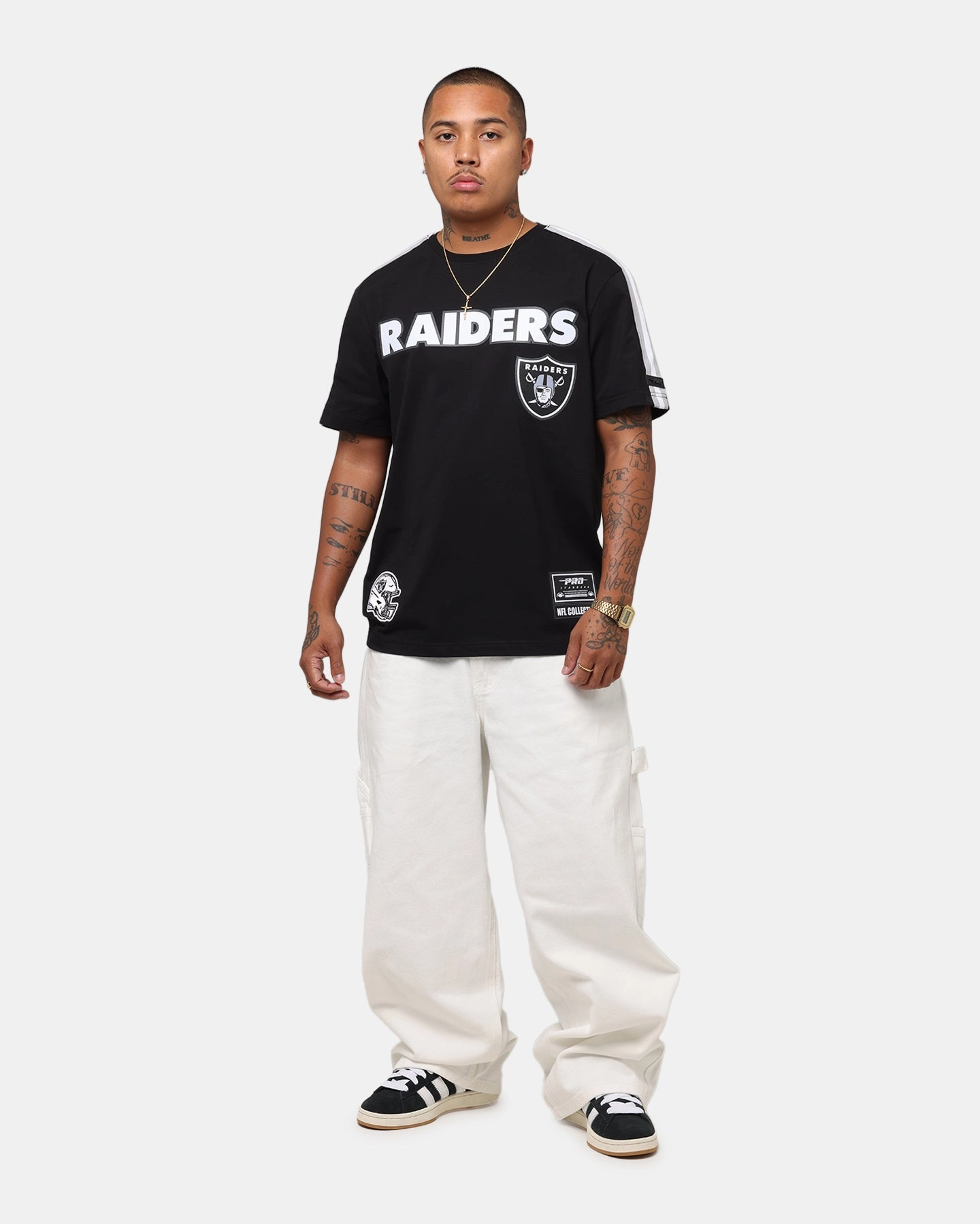 Easygoing Wear Autumn coziness Pro Standard Las Vegas Raiders Classic Mesh Striped T-Shirt Black/Grey