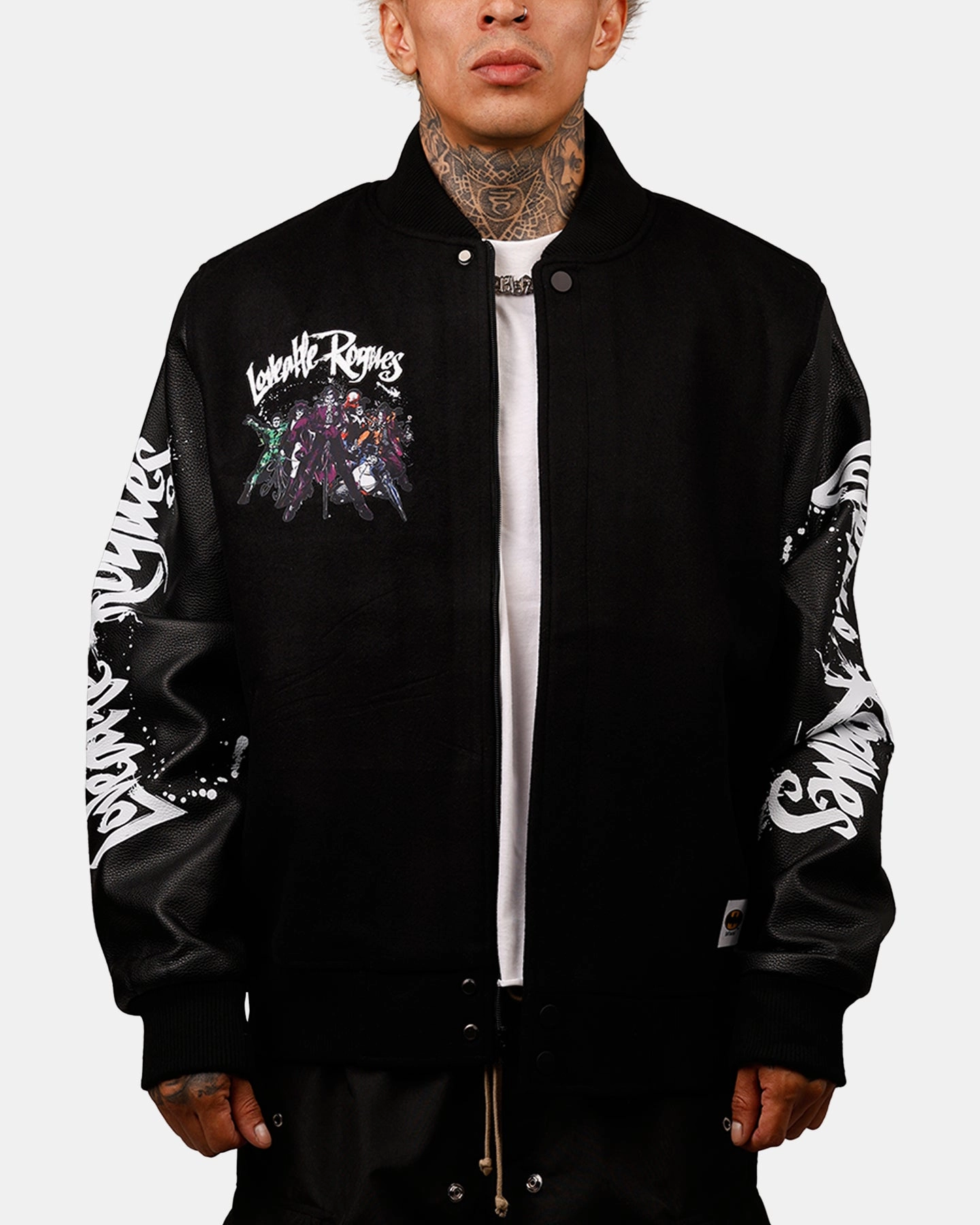 Stylish Design tag Freeze Max DC Batman Rogues 'Troublemakers' Varsity Jacket Black
