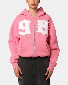 Age Quick Layering Loiter Star Child Zip Hoodie Pink