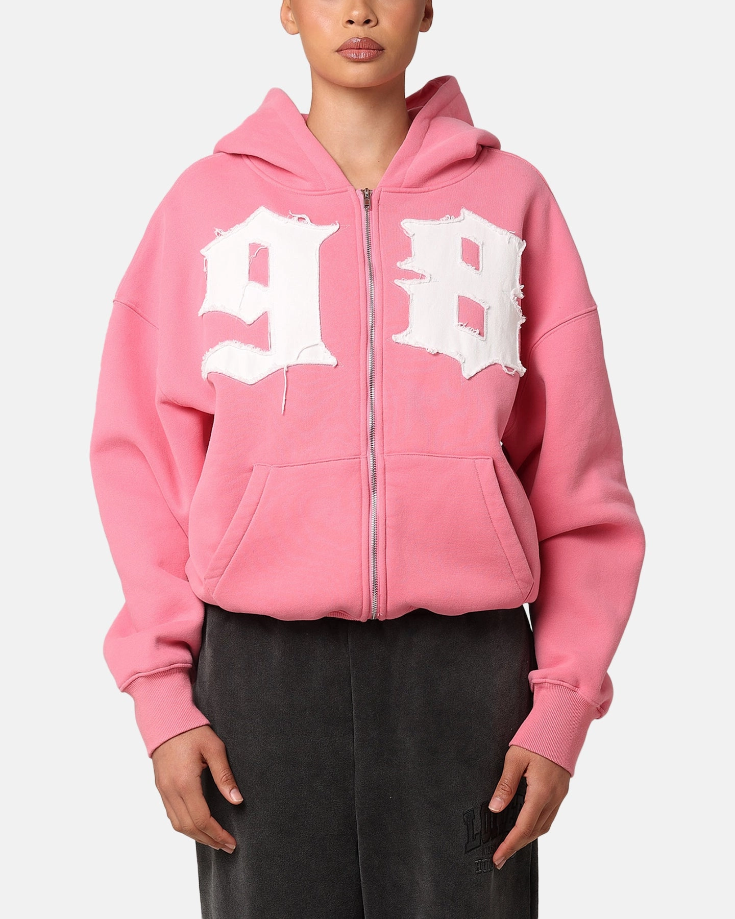 Age Quick Layering Loiter Star Child Zip Hoodie Pink