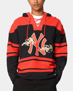 Athletic Fit Equity 47 Brand New York Yankees 'Year Of The Dragon' Lacer Hoodie Jet Black