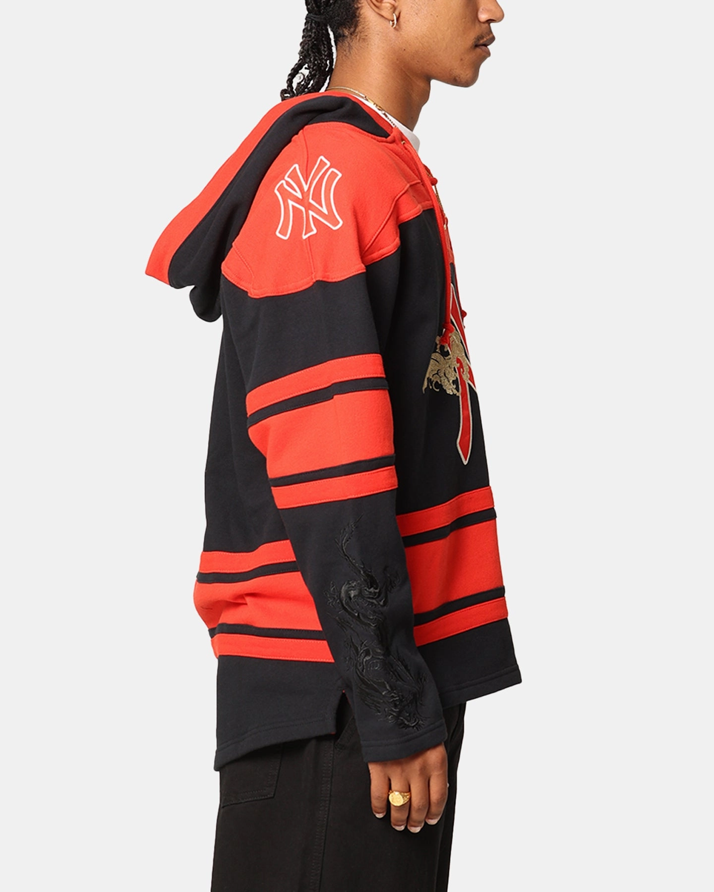 47 Brand New York Yankees 'Year Of The Dragon' Lacer Hoodie Jet Black popular among teenagers