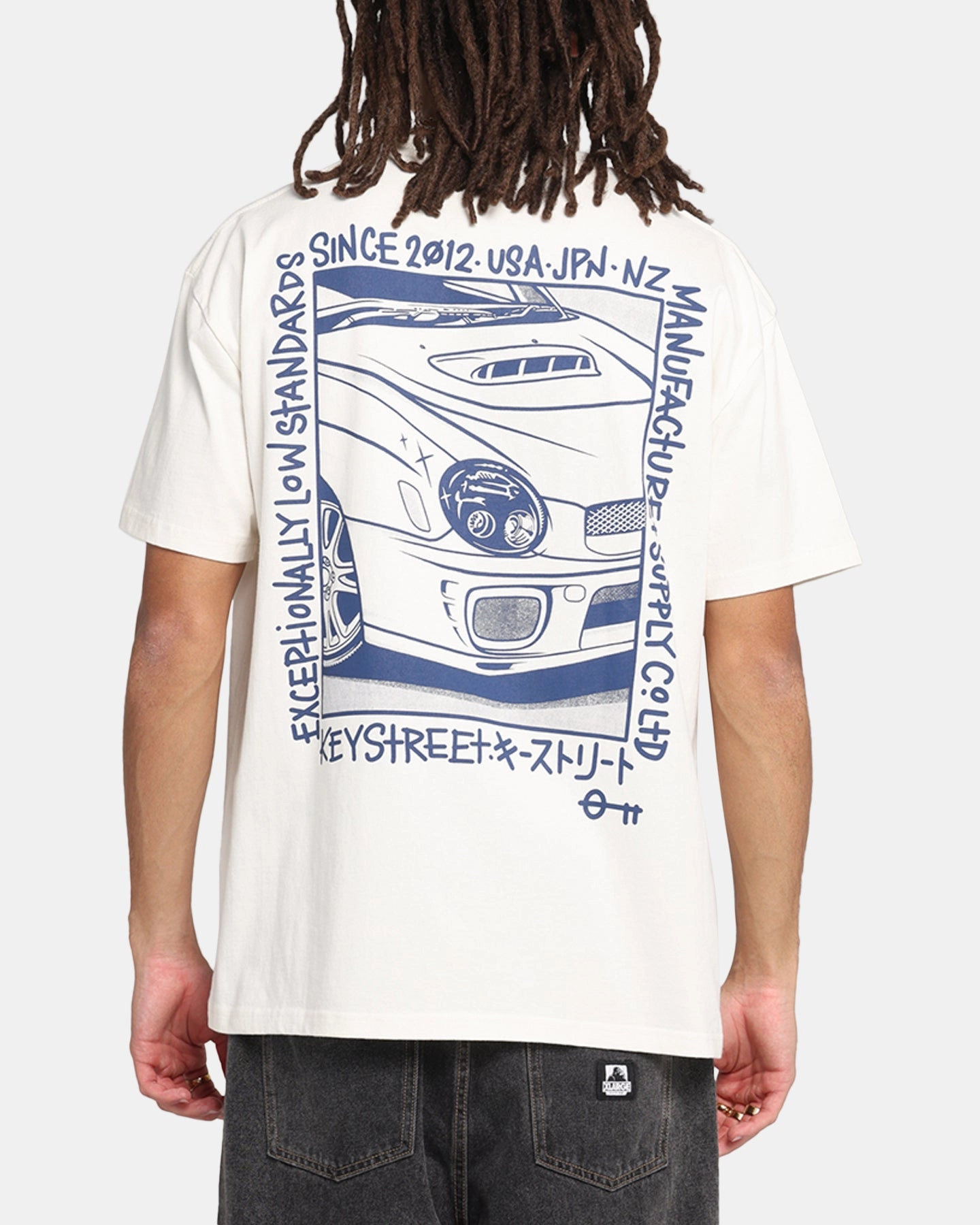 Key Street Halftone T-Shirt Off White Versatile Comfort