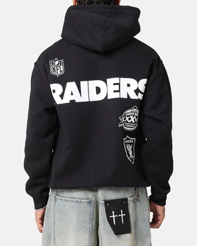type Protective Outerwear Majestic Athletic Las Vegas Raiders Arch Stack Hoodie Black