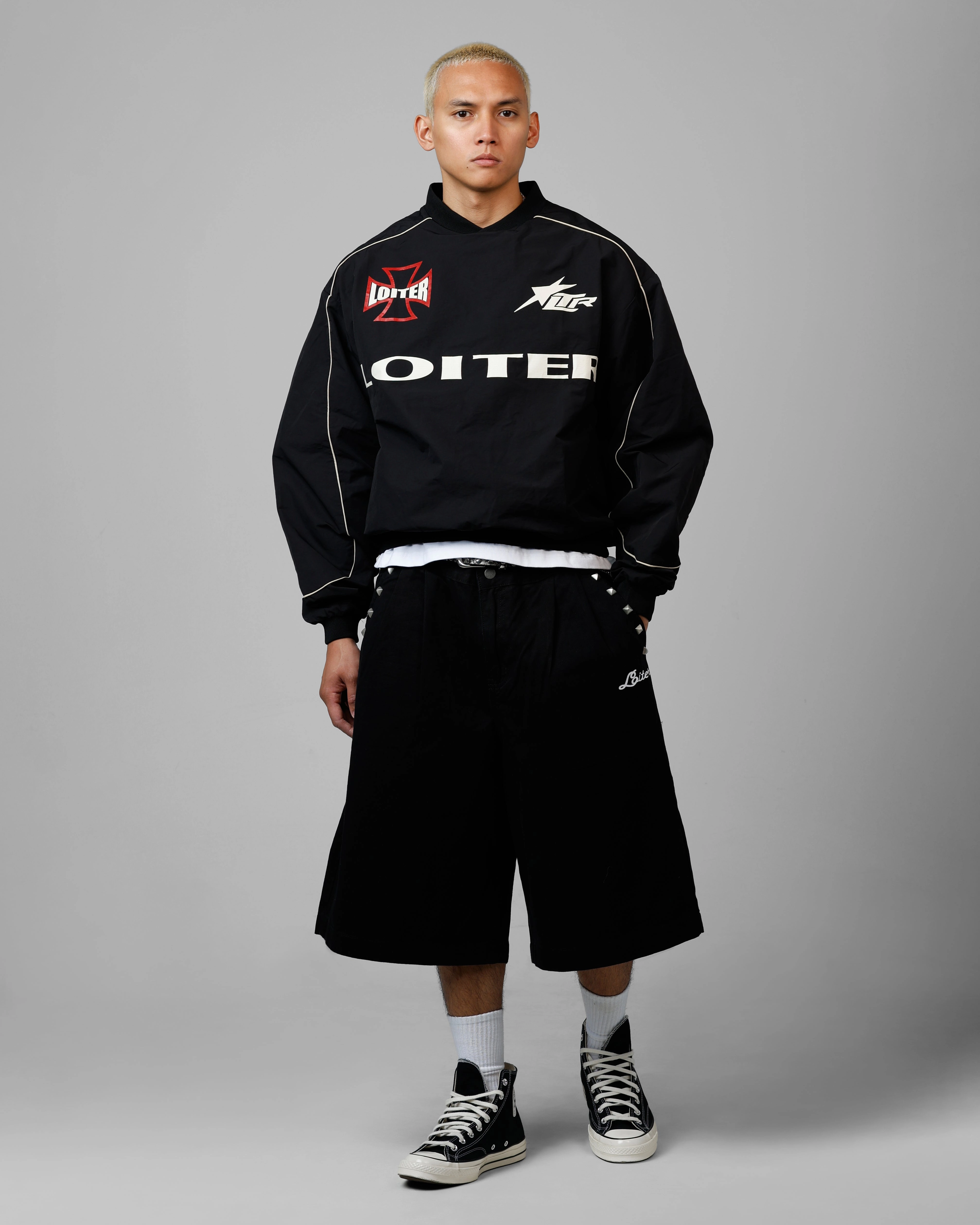 adult clothing Loiter 3 Quarter Shorts Black