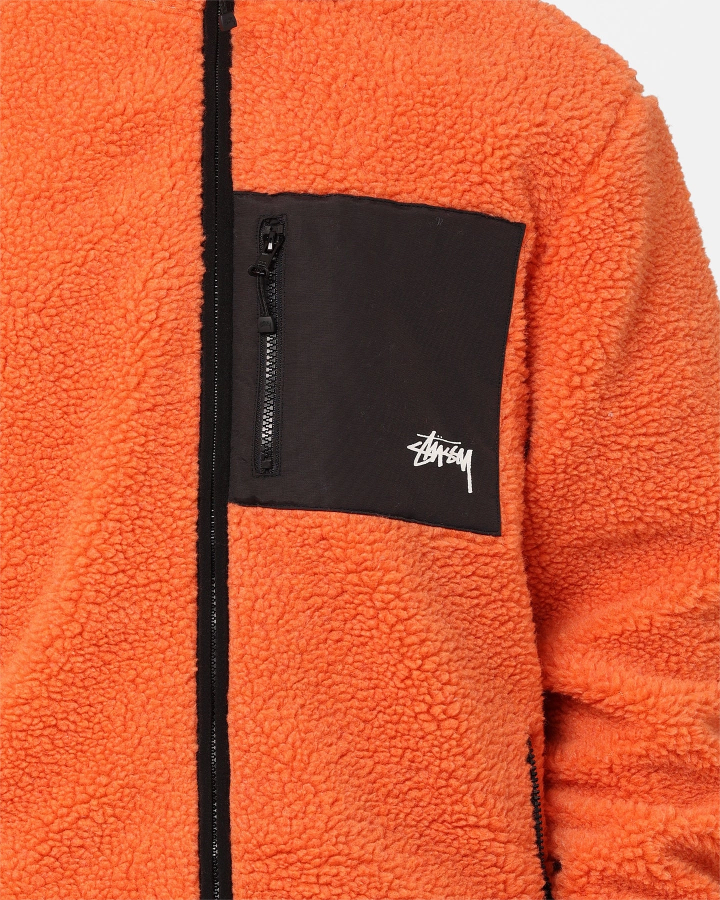 Smart Stussy Ball Fleece Reversible Jacket Orange/Black