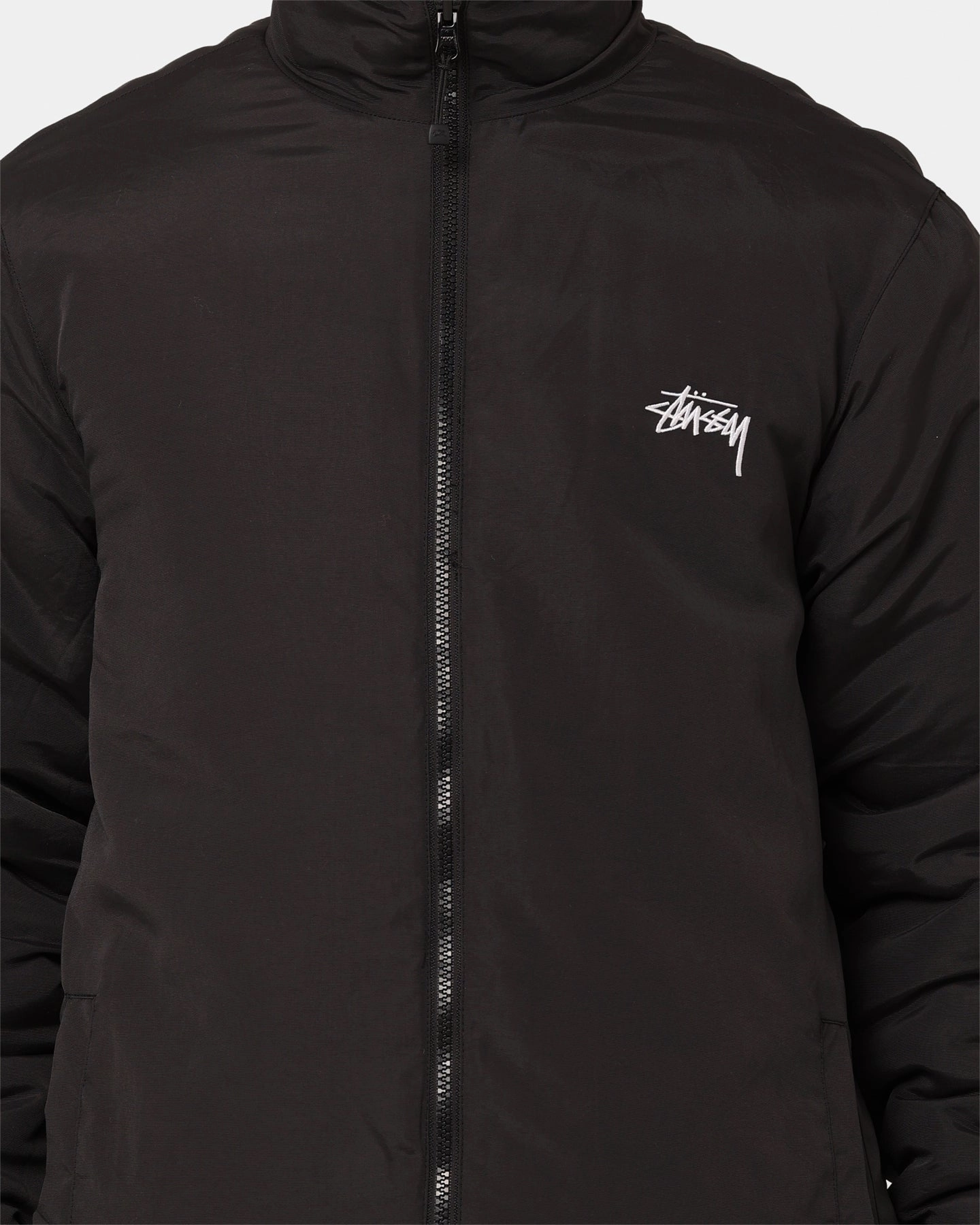 Quilted Stitching Layered Insulation Stussy Ball Fleece Reversible Jacket Orange/Black