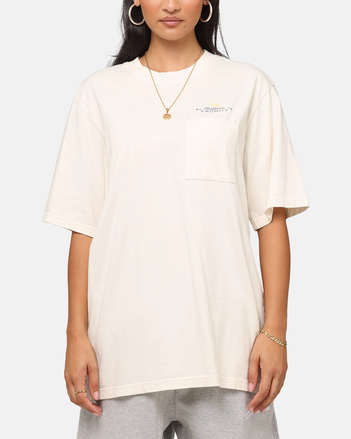 Fashion Layering Malbon Pocket T-Shirt White