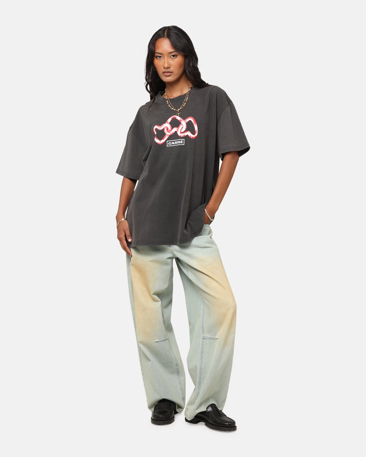 Picnic Carre Link T-Shirt Black Wash