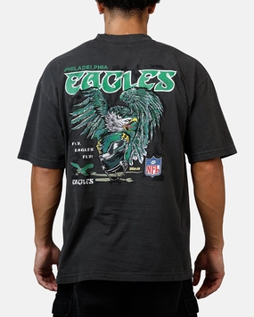 Mitchell & Ness Philadelphia Eagles Alter Ego Vintage T-Shirt Faded Black Drop Shoulder Cut Layering Fashion